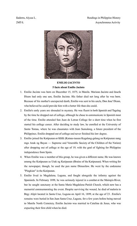 14 Rules of Kartilya ng katipunan ni Emilio Jacinto (With .